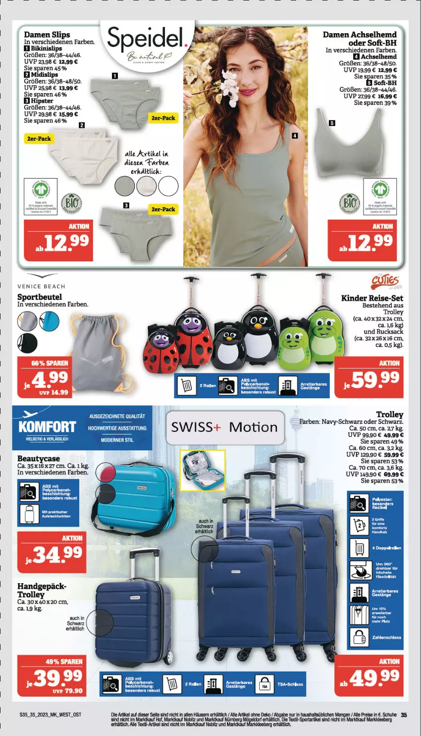 Aktueller Prospekt Marktkauf - Prospekt - von 27.08 bis 02.09.2023 - strona 35 - produkty: achselhemd, beutel, bikini, eis, hemd, Kette, Kinder, reis, rucksack, sac, schuhe, slip, slips, Sport, Ti, trolley