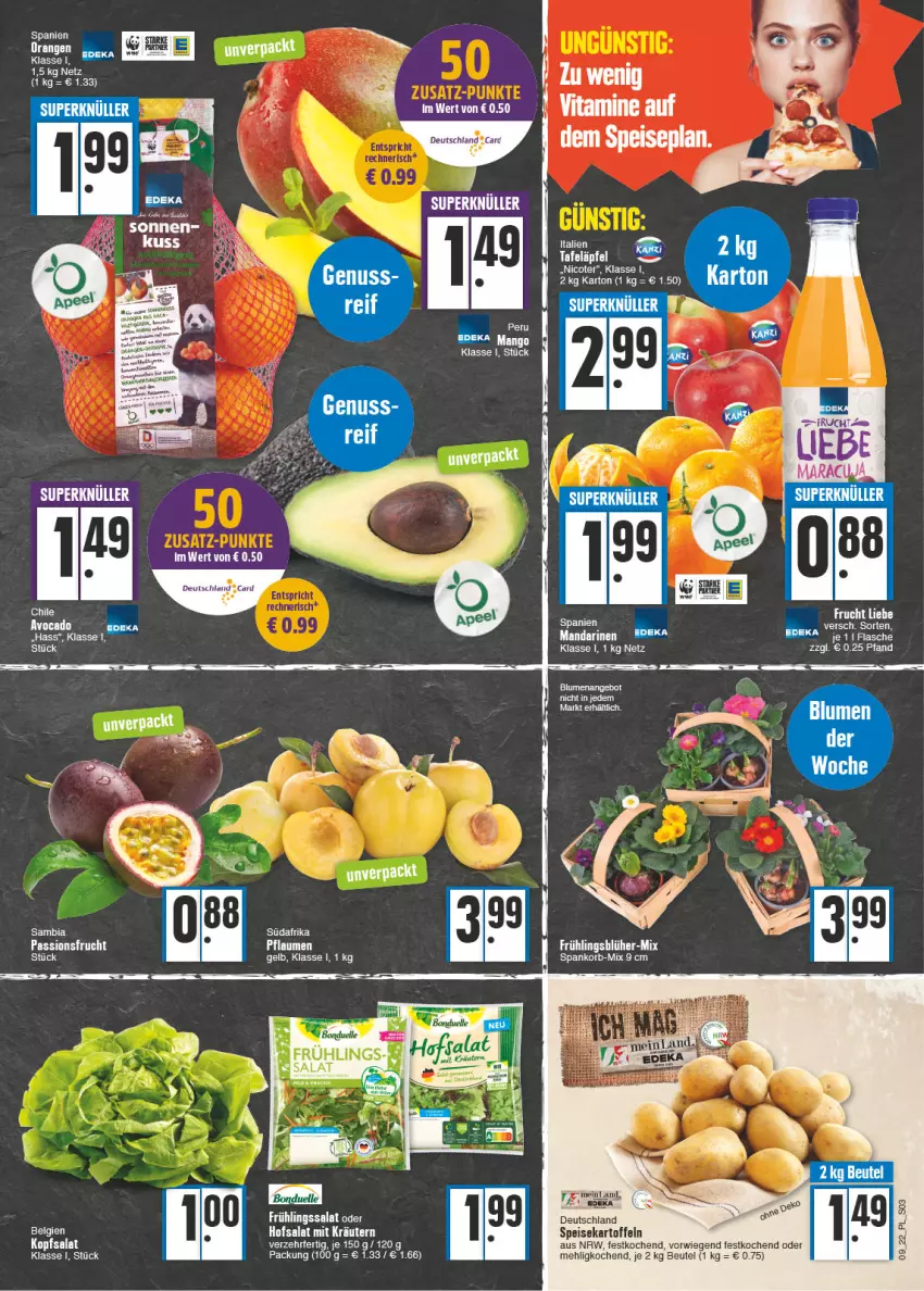 Aktueller Prospekt E Center - Angebote der Woche - von 28.02 bis 05.03.2022 - strona 3 - produkty: ambia, beutel, eis, kartoffel, kartoffeln, kopfsalat, korb, kräuter, kräutern, LG, mandarine, mandarinen, mehl, pflaume, pflaumen, rel, salat, speisekartoffeln, Ti, vita, Vitamine