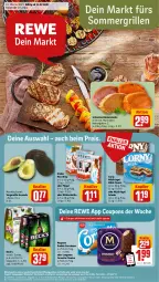 Gazetka promocyjna Rewe - Prospekte - Gazetka - ważna od 05.08 do 05.08.2023 - strona 1 - produkty: aktionspreis, avocado, bio, classico, cornetto, corny, coupon, coupons, eis, grill, Kinder, Kinder Maxi, kinder maxi king, langnese, magnum, marinade, milch, Milchschnitte, müsli, Müsliriegel, pingui, reis, riegel, Rückensteak, rückensteaks, schoko, schwein, schweine, steak, steaks, telefon, Ti, uhr, wein, weine