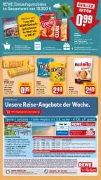 Gazetka promocyjna Rewe - Prospekte - Gazetka - ważna od 05.08 do 05.08.2023 - strona 15 - produkty: angebot, angebote, buch, butter, butterkeks, chips, cracker, crunchips, deutschsprachige reiseleitung, eis, elle, erde, getränk, getränke, gin, gutschein, gutscheine, inklusivleistungen, keks, leibniz, lorenz, lorenz crunchips, nutella, paprika, reis, ring, sofortrabatt, Ti, uhr, zucker