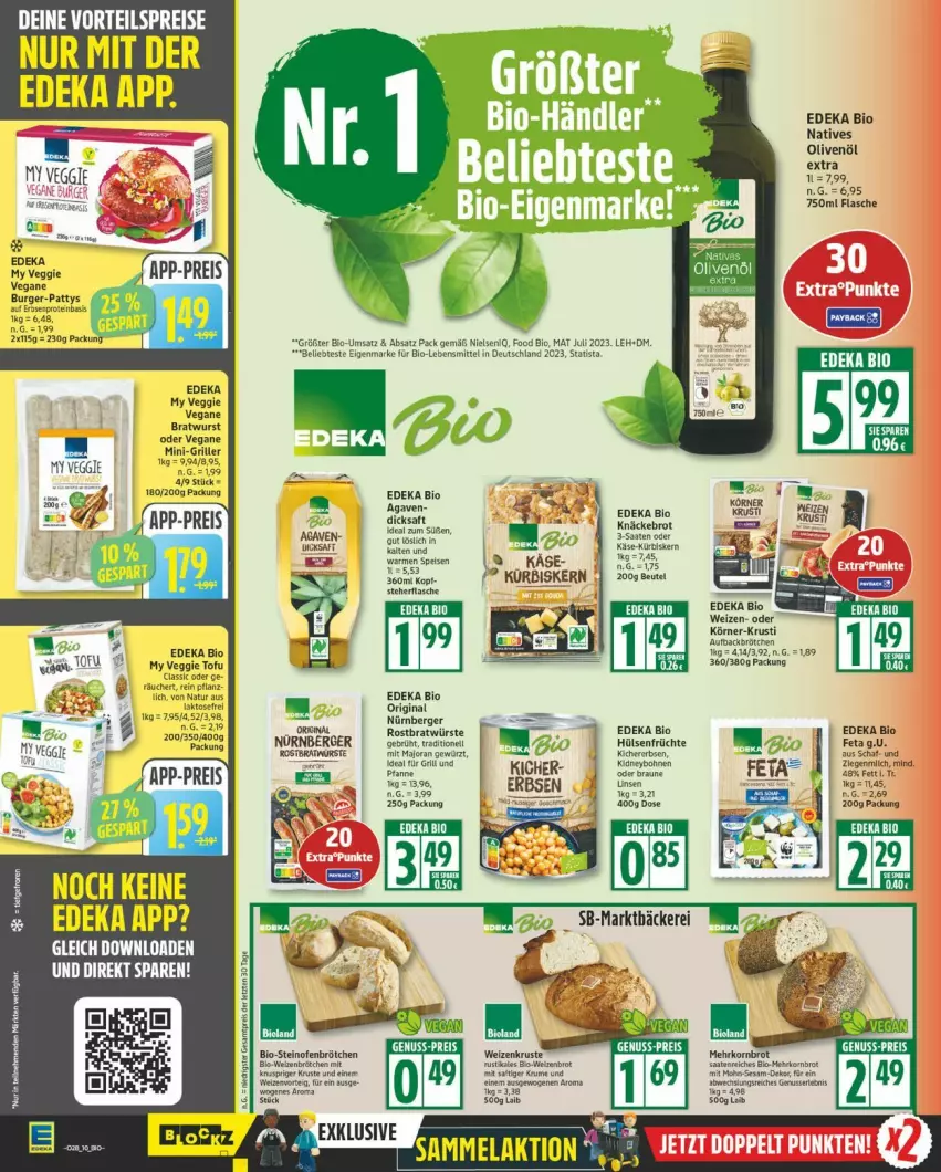 Aktueller Prospekt Edeka - Prospekte - von 07.07 bis 12.07.2025 - strona 10 - produkty: Berger, bio, bohne, bohnen, bratwurst, braun, brot, brötchen, deka, edeka bio, eis, erbsen, feta, flasche, früchte, gewürz, gin, grill, hülsenfrüchte, Käse, kichererbsen, knäckebrot, Kürbis, lebensmittel, natur, nero, nürnberger, nuss, Ofen, reis, rum, saft, senf, steinofen, Ti, Tofu, veggie, wurst, ZTE