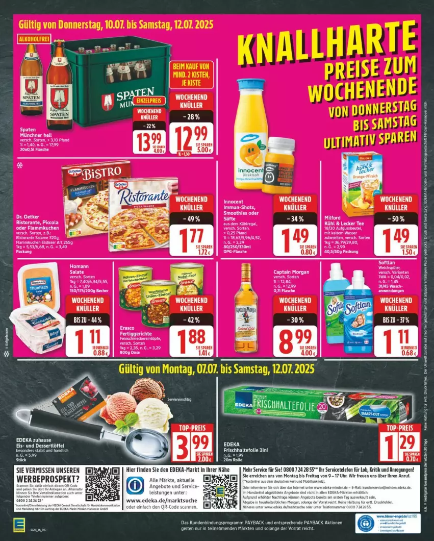 Aktueller Prospekt Edeka - Prospekte - von 07.07 bis 12.07.2025 - strona 16 - produkty: angebot, angebote, Cap, captain morgan, deka, eis, elle, payback, reis, salat, salate, telefon, Ti, uhr, ZTE