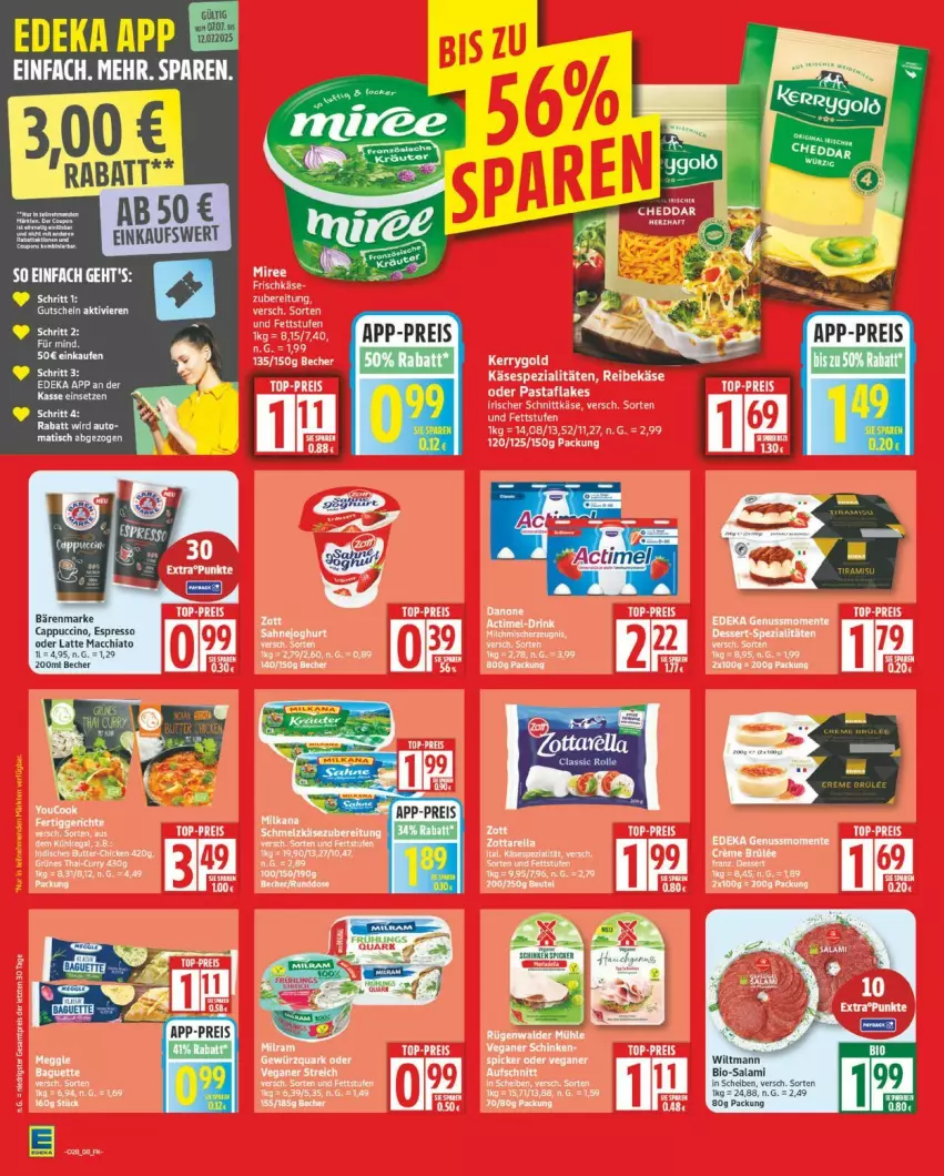 Aktueller Prospekt Edeka - Prospekte - von 07.07 bis 12.07.2025 - strona 8 - produkty: Becher, deka, eis, flakes, Käse, miree, pasta, Reibekäse, reis, rügenwalder, rügenwalder mühle, schinken, Spezi, top-preis, zott