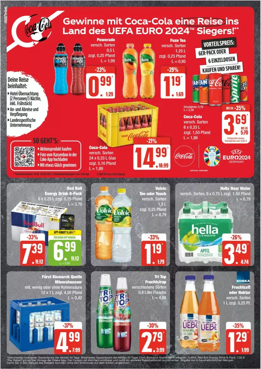 Aktueller Prospekt Edeka - Prospekte - von 10.06 bis 15.06.2024 - strona 18 - produkty: Brei, coca-cola, cola, deka, eis, fisch, fische, korb, reis, Spezi, Ti, vorteilspreis