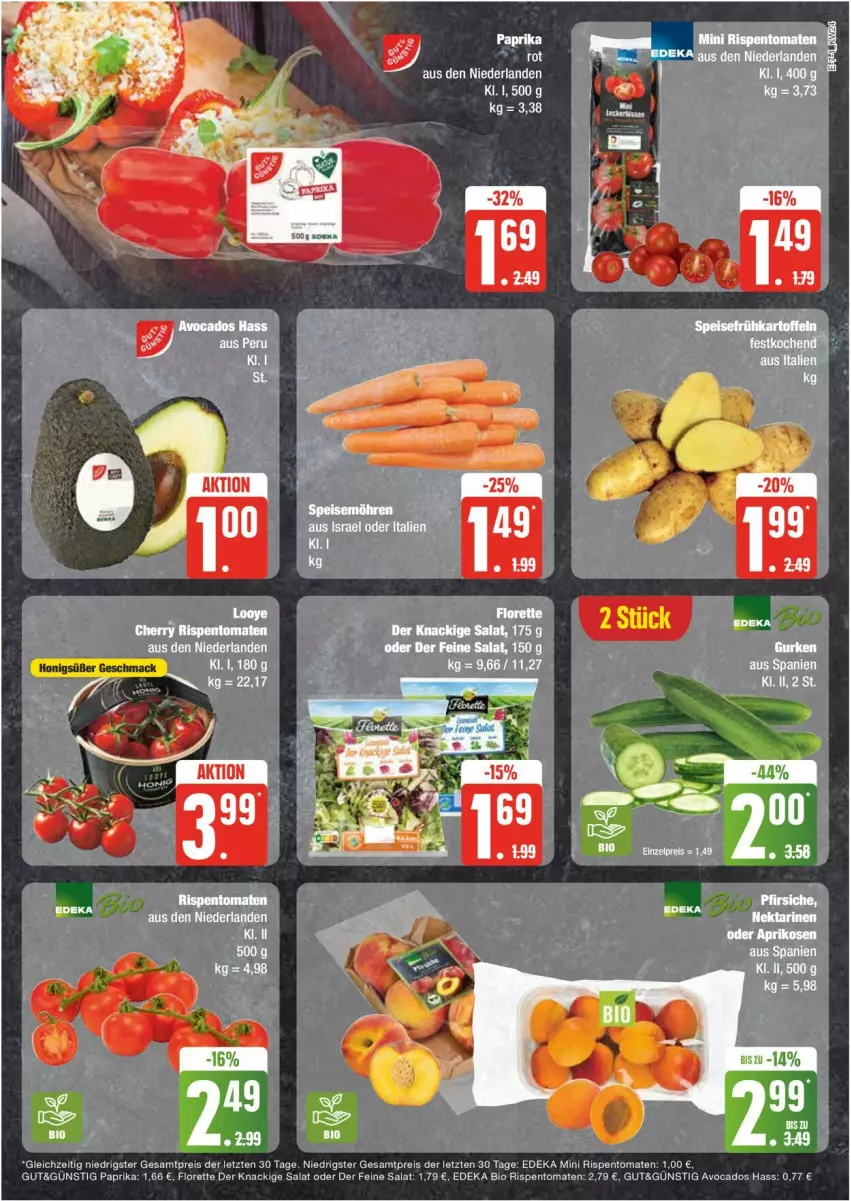 Aktueller Prospekt Edeka - Prospekte - von 10.06 bis 15.06.2024 - strona 7 - produkty: avocado, avocados, bio, deka, edeka bio, eis, florette, honig, mac, paprika, reis, rispentomaten, salat, Ti, tomate, tomaten, ZTE