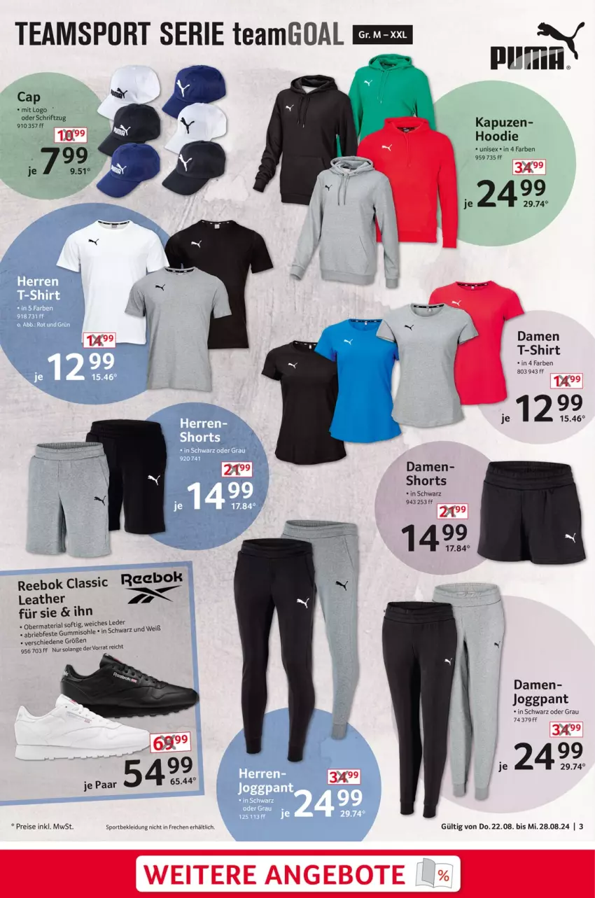 Aktueller Prospekt Selgros - Non Food - von 22.08 bis 28.08.2024 - strona 3 - produkty: angebot, angebote, brie, Cap, damen t-shirt, eis, kleid, Kleidung, Reebok, reis, Ria, shirt, shorts, Sport, T-Shirt, Ti