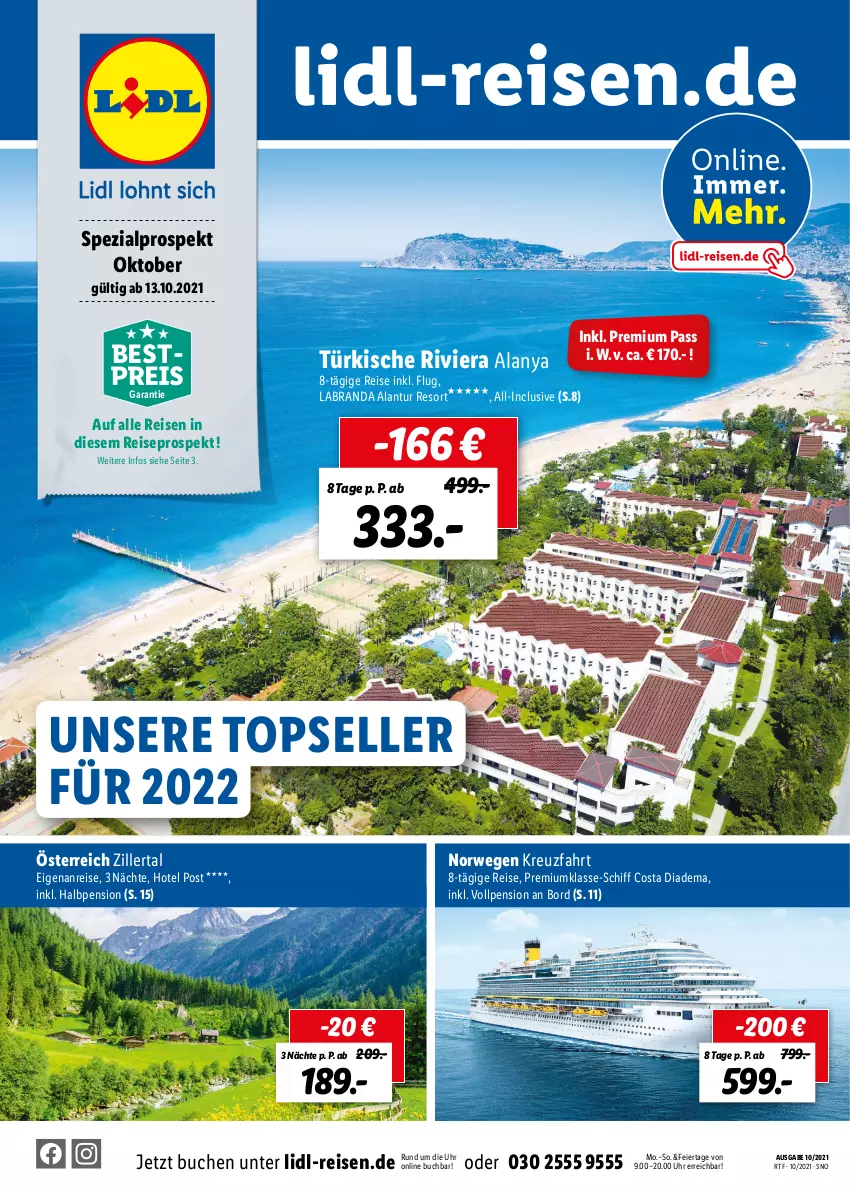 Aktueller Prospekt Lidl - Themenflyer Oktober 2021 - von 13.10 bis 14.12.2021 - strona 1