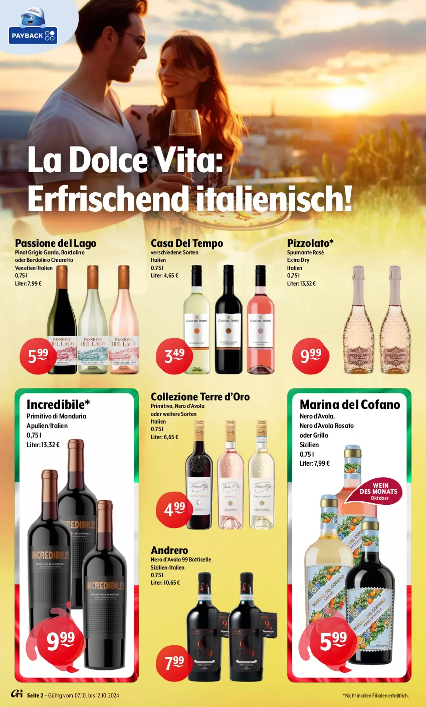 Aktueller Prospekt Getraenke Hoffmann - Prospekte - von 07.10 bis 12.10.2024 - strona 2 - produkty: chia, elle, grill, grillo, nero, Pinot, pinot grigio, primitivo, puma, Ria, rosato, spumante, Tempo, Ti, vita, wein