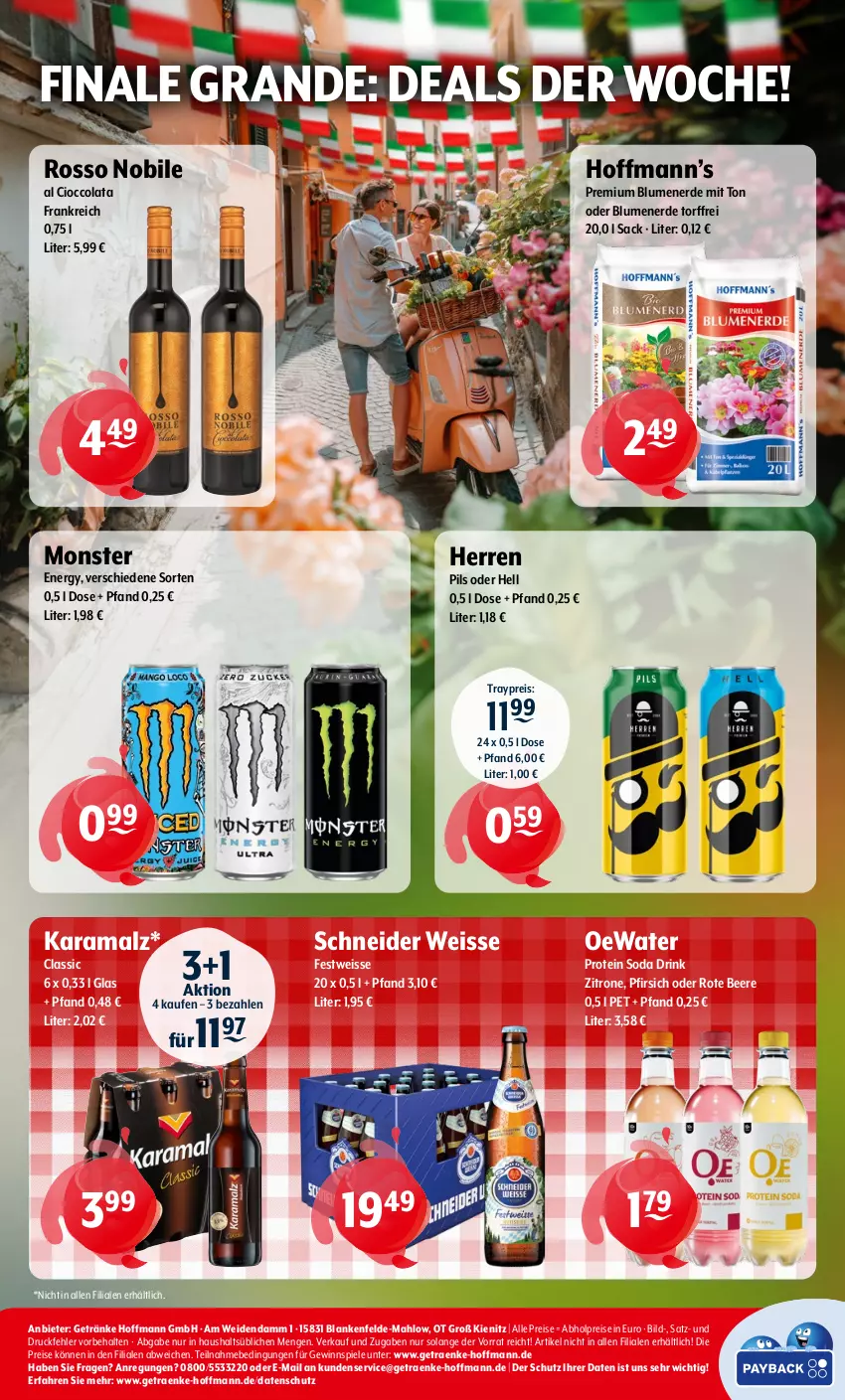 Aktueller Prospekt Getraenke Hoffmann - Prospekte - von 07.10 bis 12.10.2024 - strona 8 - produkty: abholpreise, beere, blume, blumen, blumenerde, cola, drink, eis, erde, getränk, getränke, gewinnspiel, karamalz, malz, monster, pfirsich, pils, rama, reis, sac, Soda, Spiele, Ti, zitrone