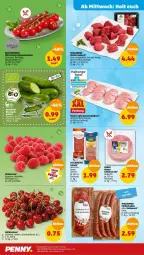 Gazetka promocyjna Penny - Prospekte - Gazetka - ważna od 10.06 do 10.06.2023 - strona 24 - produkty: beere, beeren, bio, eimer, eis, fleisch, Frische Hähnchen, gulasch, gurke, gurken, himbeer, himbeere, himbeeren, jungbullen, kirsch, kirsche, kirschen, medaillons, Mett, mettwurst, natur, pfeffer, Pfefferbeißer, regal, reis, rind, rinder, rispentomaten, salami, Schal, Schale, schinken, snack, stockmeyer, tomate, tomaten, wurst, ZTE