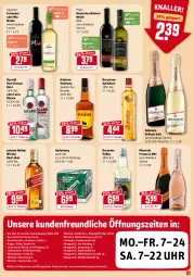 Gazetka promocyjna Rewe - REWE Ihr Kaufpark - Gazetka - ważna od 22.01 do 22.01.2022 - strona 21 - produkty: apfel, bacardi, bacardi rum, berentzen, Berger, brillant sekt, burger, ecco, eis, ente, fisch, flasche, freixenet, johnnie walker, Kinder, korn, mionetto, osborne, prosecco, rind, rum, sekt, söhnlein, söhnlein brillant, uhr, underberg, veterano, vodka, wein, weine, whisky