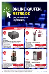 Gazetka promocyjna Metro - Online: Wochen-Angebote - Gazetka - ważna od 16.11 do 16.11.2025 - strona 1 - produkty: angebot, angebote, auto, cola, edelstahl, eis, erde, getränk, getränke, Metro, ndk, pizza, Rauch, reis, Ria, rwe, sahne, schläuche, schoko, schokolade, schokoladen, spülmaschinen, Ti, wasser