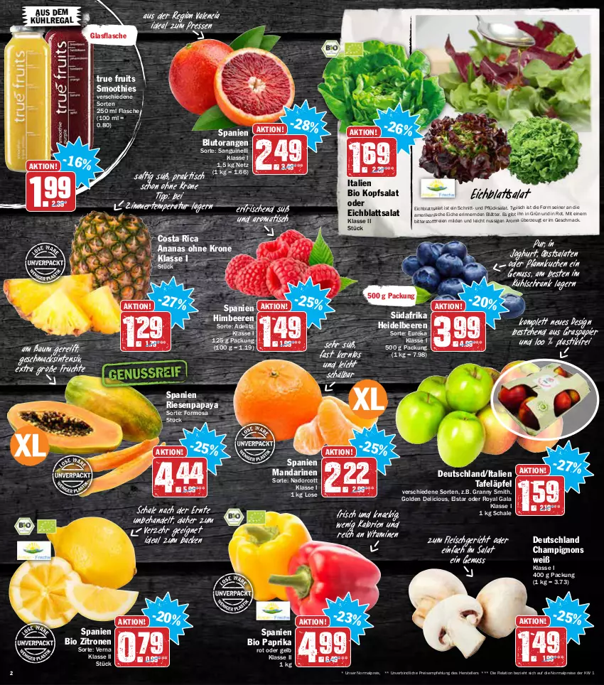 Aktueller Prospekt Aez - Prospekte - von 17.01 bis 22.01.2022 - strona 2 - produkty: ananas, asti, aus dem kühlregal, Bau, beere, beeren, bio, Blutorange, champignon, champignons, Eichblattsalat, eis, elle, flasche, fleisch, früchte, glasflasche, heidelbeere, heidelbeeren, himbeer, himbeere, himbeeren, joghur, joghurt, kopfsalat, krone, kuchen, kühlregal, kühlschrank, mac, mandarine, mandarinen, nuss, obst, orange, orangen, Papaya, papier, paprika, paprika rot, Pfannkuchen, regal, reis, rel, saft, salat, salate, Schal, Schale, Schrank, smoothie, smoothies, tafeläpfel, teller, Ti, tisch, true fruits, vita, Vitamine, zitrone, zitronen