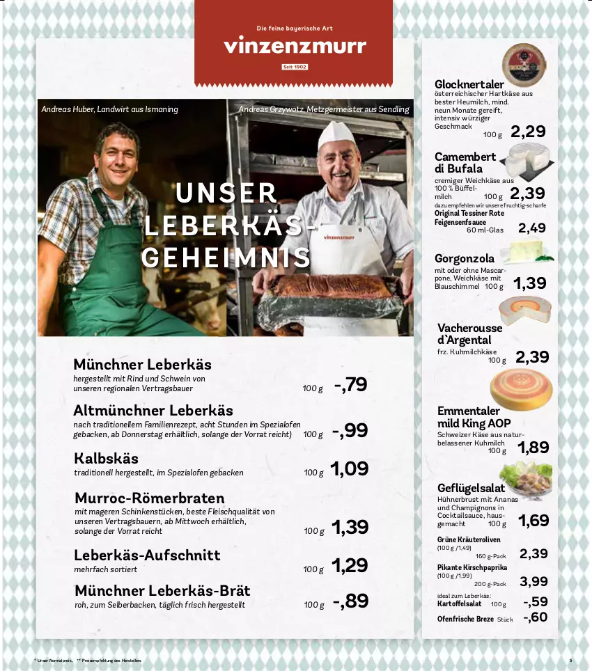 Aktueller Prospekt Aez - Prospekte - von 17.01 bis 22.01.2022 - strona 5 - produkty: ananas, auer, aufschnitt, Bau, Bauer, braten, camembert, champignon, champignons, cocktail, cocktails, di bufala, eis, elle, emmentaler, Feigen, fleisch, frucht, geback, Geflügel, geflügelsalat, Germ, gin, gorgonzola, hartkäse, Hausmacher, hero, Heu, heumilch, HP, hühner, kartoffel, kartoffelsalat, Käse, kirsch, kräuter, leberkäs, mac, mascarpone, Meister, milch, natur, Ofen, olive, oliven, paprika, reis, rezept, rind, salat, sauce, schinken, schwein, senf, Spezi, teller, Ti, weichkäse, wein