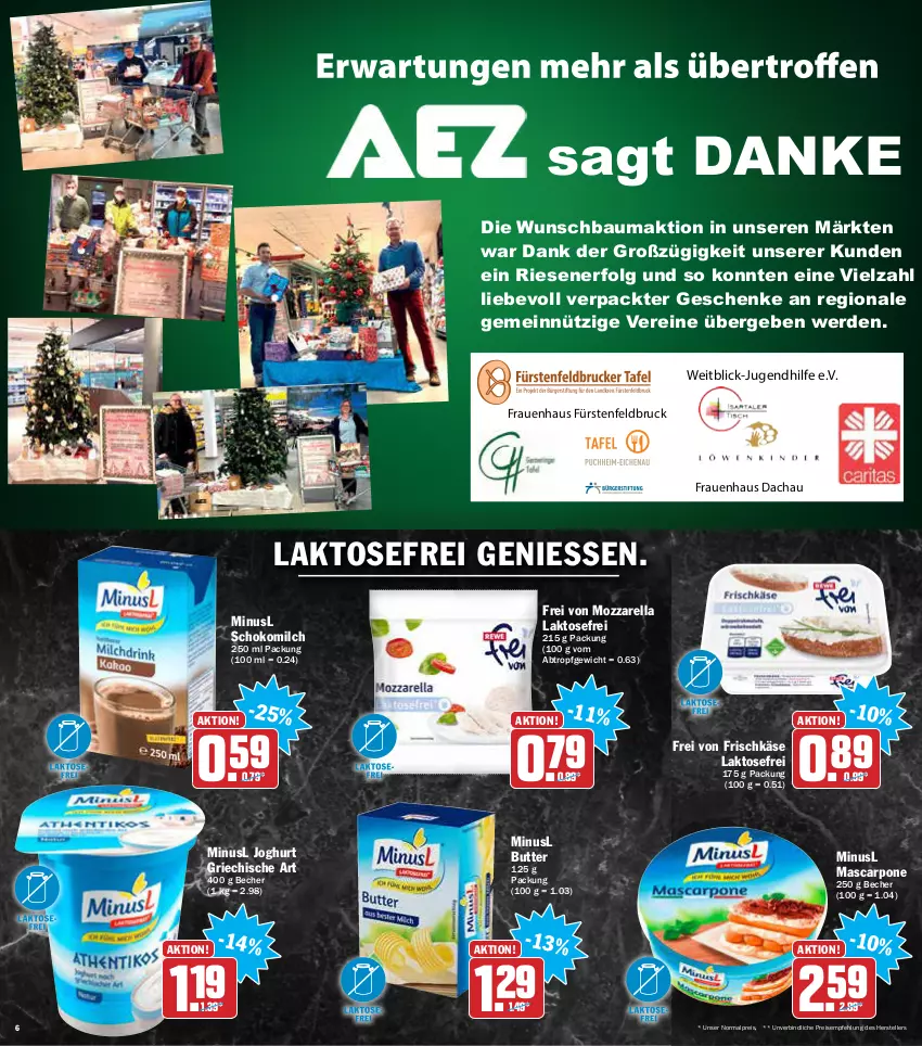 Aktueller Prospekt Aez - Prospekte - von 17.01 bis 22.01.2022 - strona 6 - produkty: Bau, Becher, butter, eis, elle, erde, frischkäse, joghur, joghurt, Käse, LG, mascarpone, milch, mozzarella, nerf, reis, rel, schoko, Schokomilch, teller, Ti