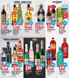 Gazetka promocyjna Aez - Prospekte - Gazetka - ważna od 22.01 do 22.01.2022 - strona 19 - produkty: bourbon, bourbon whiskey, cranberry, doppelkorn, dry gin, eis, elle, Etiqueta Blanca, flasche, frucht, fruchtsaft, geldermann, getränk, getränke, gin, glasflasche, Happy Day, jim beam, korn, kräuter, kräuterlikör, lack, licor, licor 43, likör, limo, limonade, limonaden, mm extra, osborne, pepsi, Rauch, reis, saft, säfte, sekt, Southern Comfort, tee, teller, Three Sixty, Ti, veterano, vodka, whiskey, wilthener