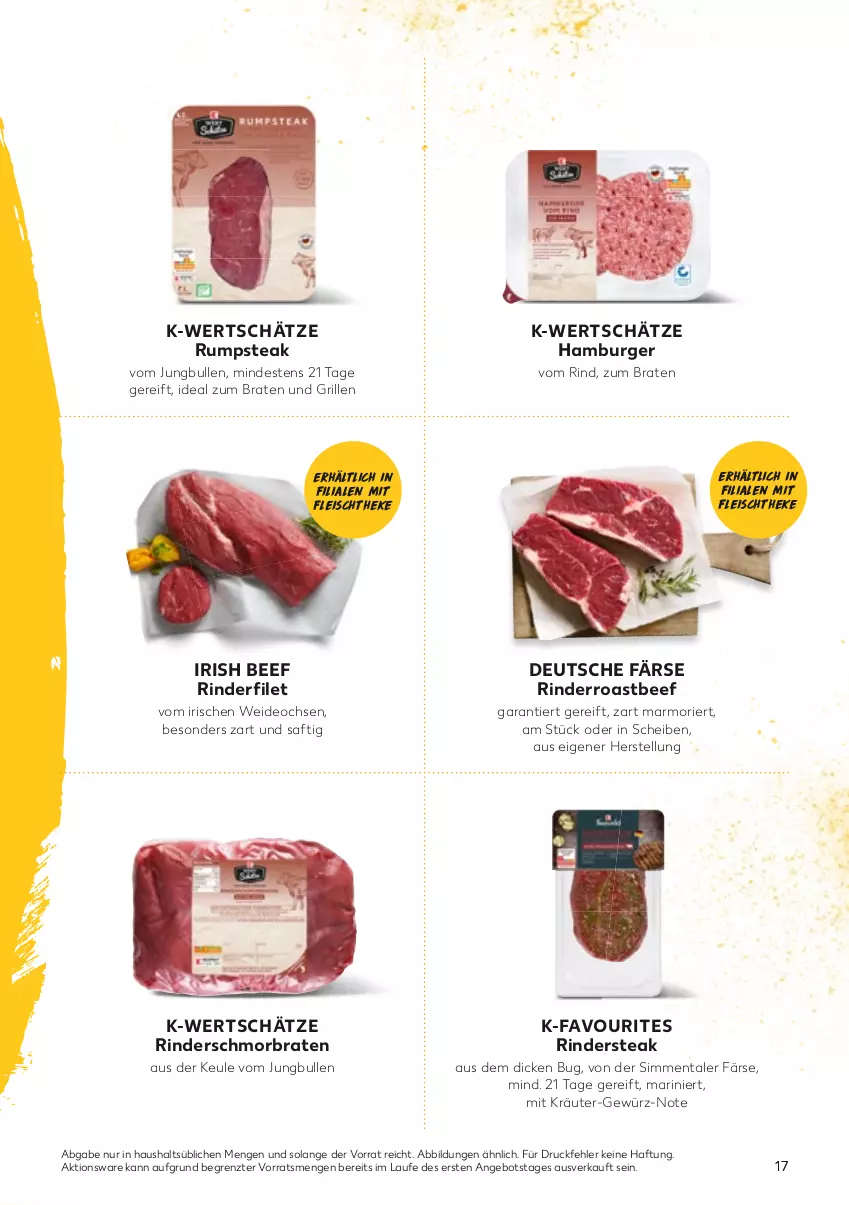 Aktueller Prospekt Kaufland - Gültig von 25.04.2022 bis 24.08.2022 - von 25.04 bis 24.08.2022 - strona 17 - produkty: angebot, beef, braten, burger, deo, eis, fleisch, gewürz, grill, hamburger, ideal zum braten, jungbullen, kräuter, rind, rinder, Rindersteak, roastbeef, rum, rumpsteak, saft, schmorbraten, sim, steak, Ti, ZTE