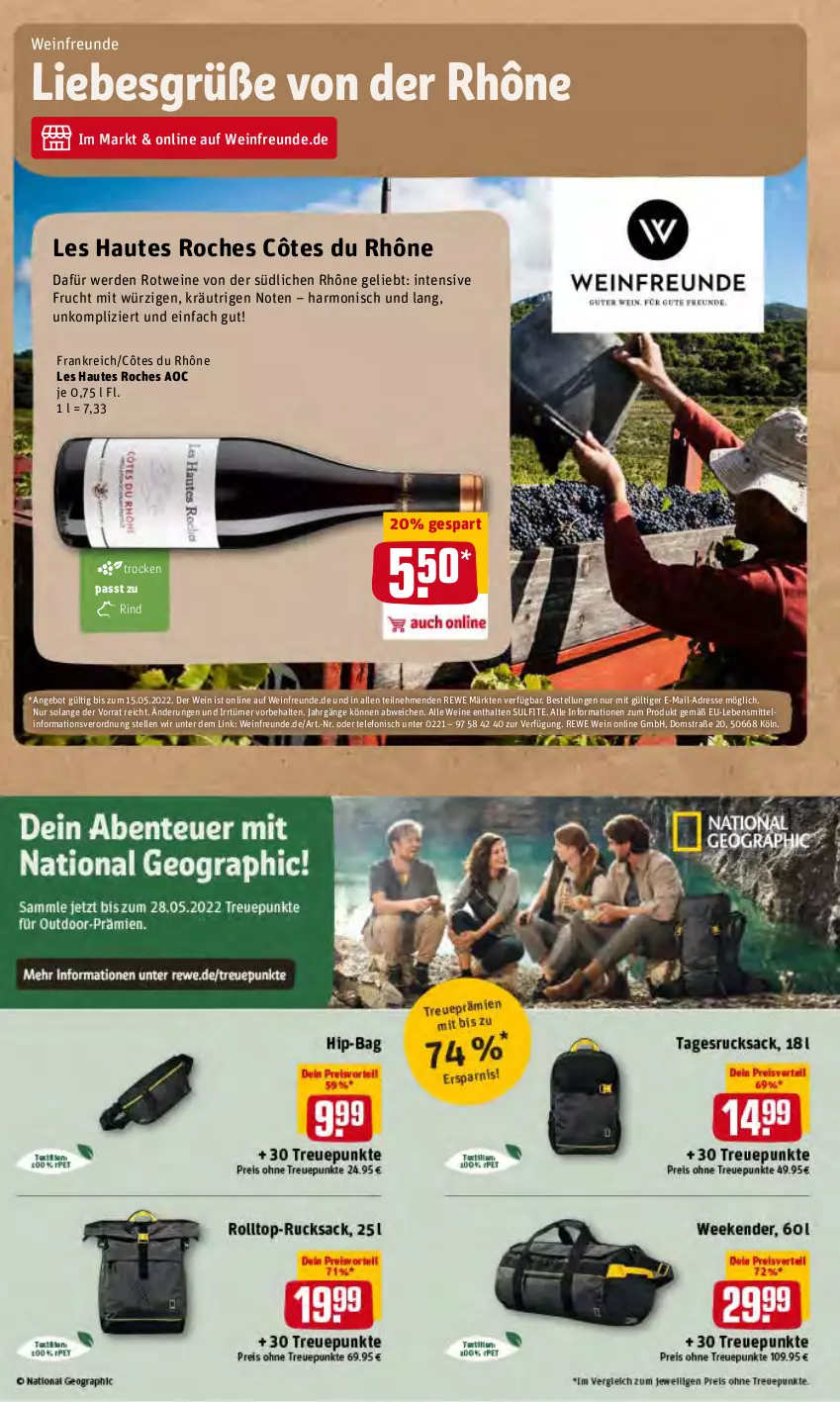 Aktueller Prospekt Rewe - Prospekte - von 09.05 bis 14.05.2022 - strona 20 - produkty: angebot, elle, erde, frucht, lebensmittel, rind, rotwein, telefon, Ti, wein, weine