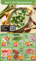 Gazetka promocyjna Rewe - Prospekte - Gazetka - ważna od 14.05 do 14.05.2022 - strona 12 - produkty: aktionspreis, bio, braten, croutons, eimer, eis, grill, grüner spargel, hüftsteak, hüftsteaks, kräuter, kräutern, leimer, mit zwiebeln, nuss, pfanne, ponnath, prosciutto, prosciutto cotto, reis, rezept, rind, rinder, Rindersteak, risotto, Schal, Schale, spargel, Speisezwiebeln, steak, steakhüfte, steaks, Ti, zwiebel, zwiebeln