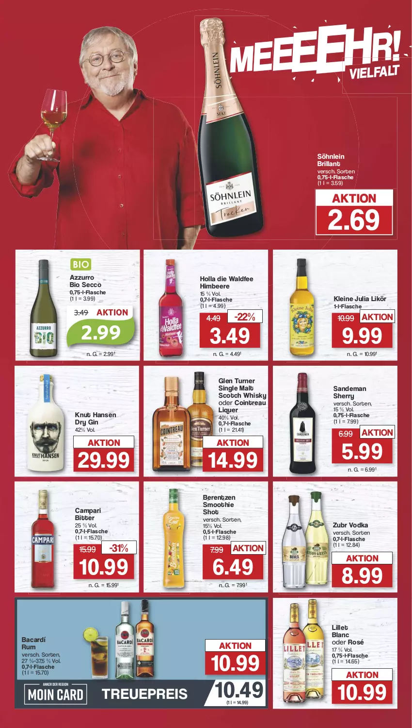 Aktueller Prospekt Famila - Prospekte - von 19.08 bis 24.08.2024 - strona 17 - produkty: beere, berentzen, bio, campari, decke, dry gin, ecco, eis, flasche, getränk, getränke, gin, himbeer, himbeere, leine, likör, lillet, reis, rum, scotch, scotch whisky, single malt, smoothie, söhnlein, söhnlein brillant, Ti, vodka, whisky, ZTE