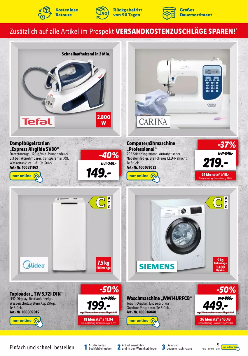 Aktueller Prospekt Lidl - Onlineshop-Highlights der Woche - von 11.09 bis 26.09.2021 - strona 9