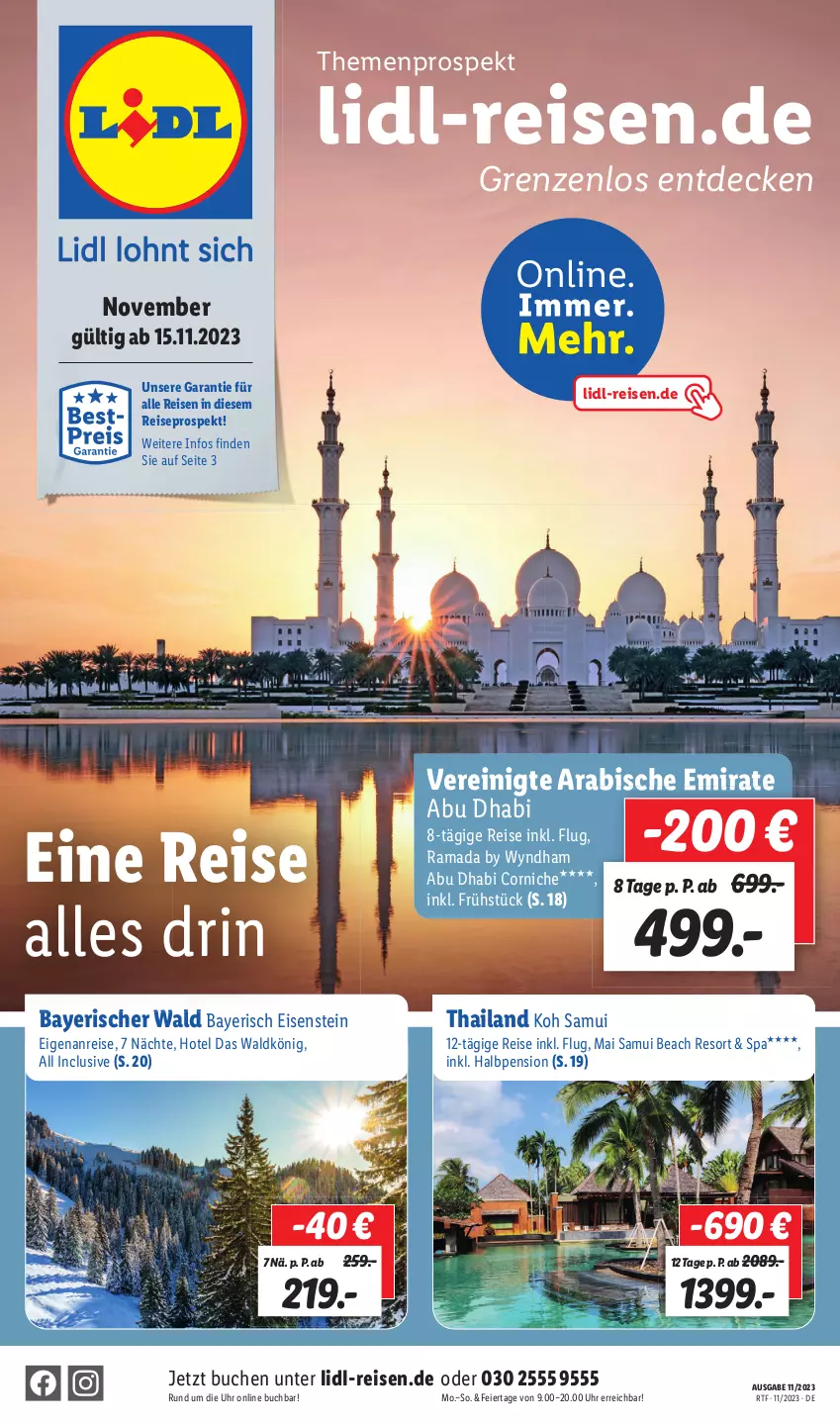 Aktueller Prospekt Lidl - Eine Reise alles drin - von 15.11 bis 15.12.2023 - strona 1 - produkty: abis, buch, decke, eier, eis, rama, reis, Ti, uhr