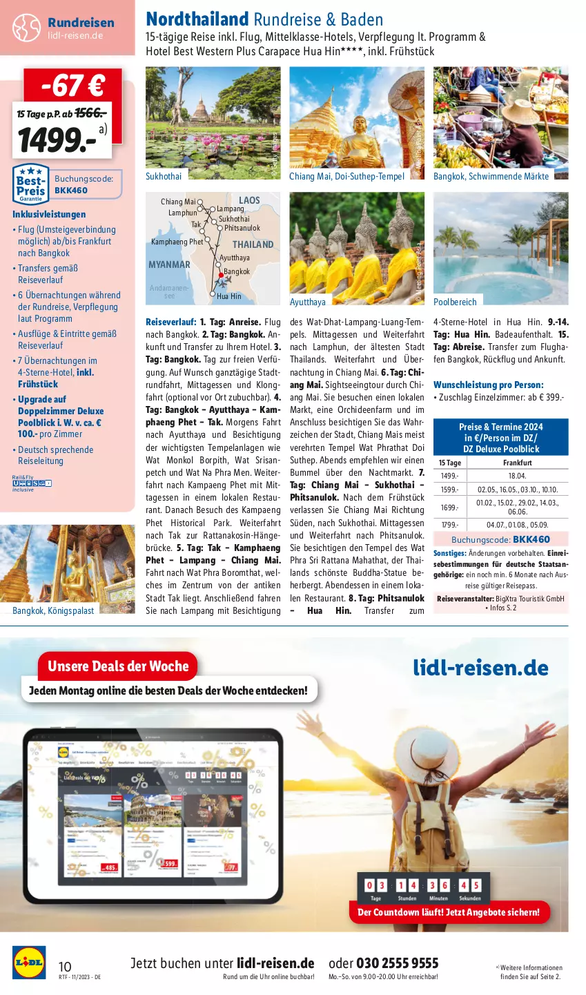 Aktueller Prospekt Lidl - Eine Reise alles drin - von 15.11 bis 15.12.2023 - strona 10 - produkty: angebot, angebote, Bad, Brei, buch, Buddha, chia, decke, eis, Elan, inklusivleistungen, mais, orchidee, orchideen, pool, reis, reiseveranstalter, reiseverlauf, rum, Ti, uhr, Weste