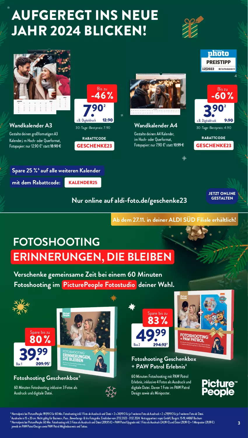 Aktueller Prospekt AldiSud - ALDIVENTSKALENDER - von 01.12 bis 24.12.2023 - strona 3 - produkty: aldi, bestpreis, eis, Geschenkbox, ndk, papier, Paw Patrol, reis, Ti, Wandkalender