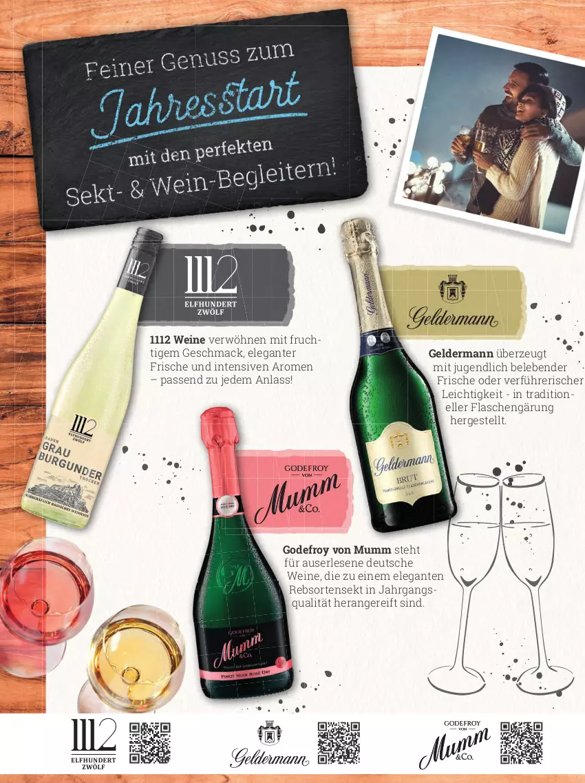 Aktueller Prospekt Hit - pures Leben - von 01.01 bis 30.06.2024 - strona 2 - produkty: elle, flasche, frucht, geldermann, LG, mac, mit frucht, mumm, sekt, Ti, wein, weine