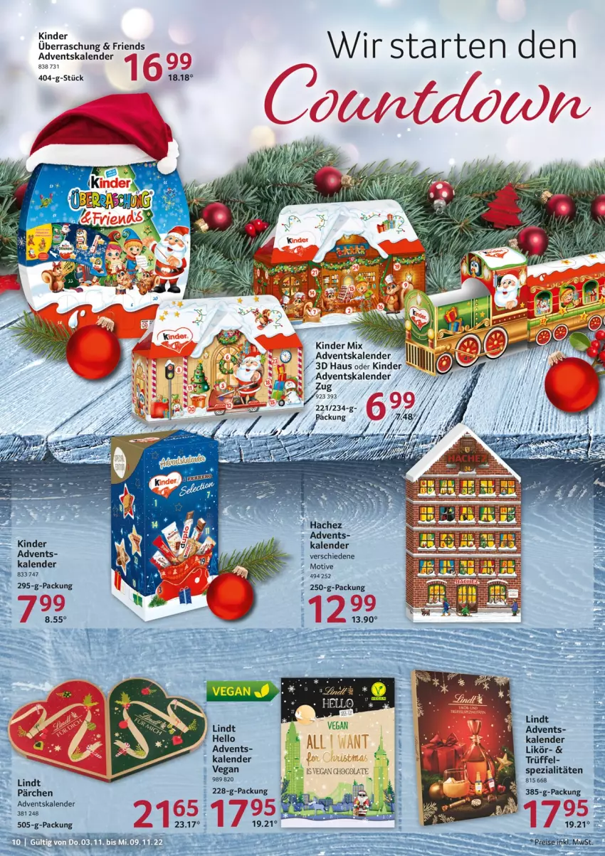 Aktueller Prospekt Selgros - Food - von 03.11 bis 09.11.2022 - strona 10 - produkty: Adventskalender, Bref, Kinder, likör, lindt, Spezi, Ti, Trüffel