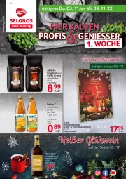 Gazetka promocyjna Selgros - Food - Gazetka - ważna od 09.11 do 09.11.2022 - strona 1 - produkty: Adventskalender, bohne, caffe, eis, espresso, espresso oder, flasche, LG, likör, lindt, reis, Spezi, Trüffel