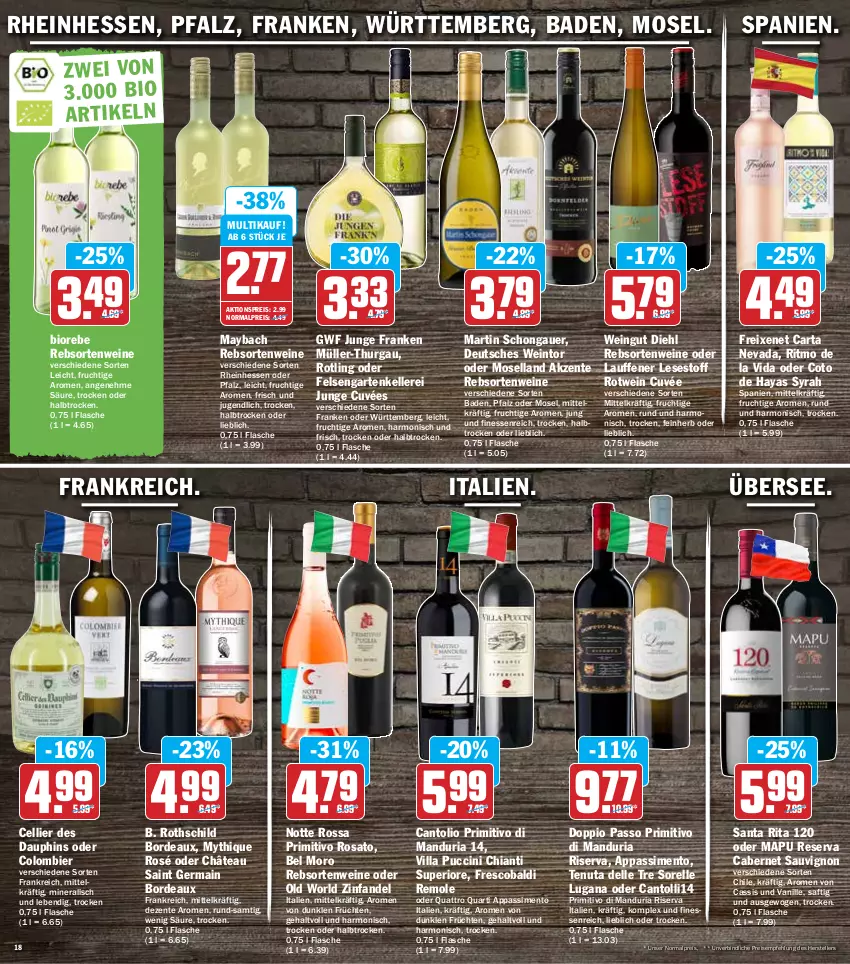 Aktueller Prospekt Hit - Prospekte - von 14.03 bis 19.03.2022 - strona 18 - produkty: aktionspreis, aldi, auer, Bad, bier, bio, cabernet, cabernet sauvignon, cassis, chia, chianti, cin, cuvée, dell, doppio passo, eis, elle, ente, finesse, flasche, freixenet, frucht, früchte, früchten, Garten, Germ, maybach, moselland, Müller, Müller-Thurgau, passo, primitivo, rebsortenweine, reis, rel, Ria, riserva, rosato, rotwein, saft, sauvignon, sim, teller, Ti, vanille, wein, weine