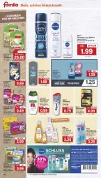 Gazetka promocyjna Famila - Prospekte - Gazetka - ważna od 13.07 do 13.07.2024 - strona 28 - produkty: adventuros, aust, beutel, bübchen, coupon, coupons, creme, deo, deospray, dove, duschcreme, dusche, duschgel, eier, eis, erde, felix, flasche, gin, Guhl, haarspray, hundesnack, hundesnacks, klumpstreu, kraft, nivea, oder schaumfestiger, olive, palmolive, pasta, pedigree, pflegedusche, portionsbeutel, purina, reis, roll-on, Schal, Schale, schaumfestiger, shampoo, shampoo oder spülung, Signal, snack, snacks, sofortrabatt, spülung, Stier, syoss, Ti, vita, vitakraft, whiskas, Yo, zahnpasta, ZTE