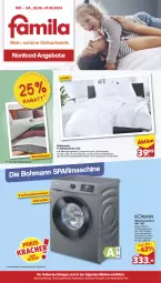 Gazetka promocyjna Famila - Prospekte - Gazetka - ważna od 31.08 do 31.08.2024 - strona 1 - produkty: angebot, angebote, bett, Betten, bettwäsche, decke, dell, edelstahl, eis, elle, HP, jever, kissen, LG, mikrofaser, Mode, reis, rel, rwe, teller, Ti, trommel, waschmaschine, Weste, Wild