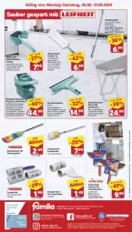 Gazetka promocyjna Famila - Prospekte - Gazetka - ważna od 31.08 do 31.08.2024 - strona 4 - produkty: auer, decke, drucker, eimer, eis, elle, Engel, fenster, Gardinen, HP, kerze, lamm, latte, LG, mikrofaser, Rauch, regal, reis, Roller, rwe, siena, staubwedel, Teleskop, teleskopstiel, teller, Ti, tisch, Trockner, tuc, wasser, wedel, Wischtuchpresse, wolle, ZTE
