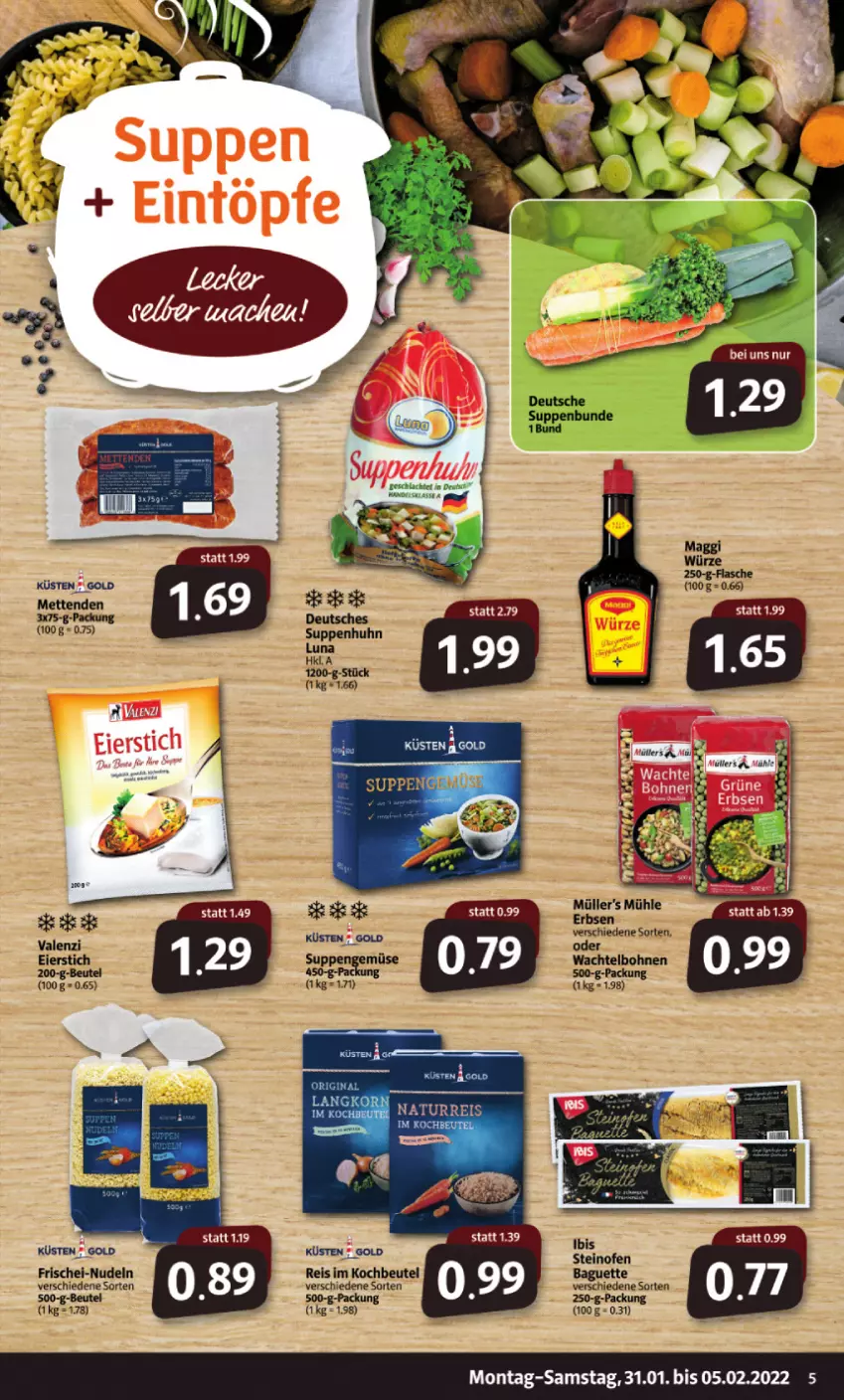 Aktueller Prospekt Markant - Prospekte - von 31.01 bis 05.02.2022 - strona 5 - produkty: baguette, bohne, bohnen, erbsen, maggi, maggi würze, Müller, Ofen, steinofen