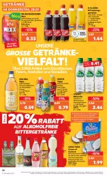 Gazetka promocyjna Kaufland - Gazetka - ważna od 03.08 do 03.08.2022 - strona 20 - produkty: alkohol, Alwa, angebot, cocktail, cocktails, coconut, cola, creme, decke, Deckel, drink, drinks, eier, eis, eistee, elle, erfrischungsgetränk, erfrischungsgetränke, frucht, fruchtsaft, fruchtsaftgetränk, getränk, getränke, kokos, kokosnuss, Kokosnusscreme, Kokosnussmilch, limo, limonade, milch, mineralwasser, Mio Mio, natur, natürliches mineralwasser, nuss, orange, Rauch, rel, rohrzucker, saft, tee, Ti, volvic, wasser, ZTE, zucker