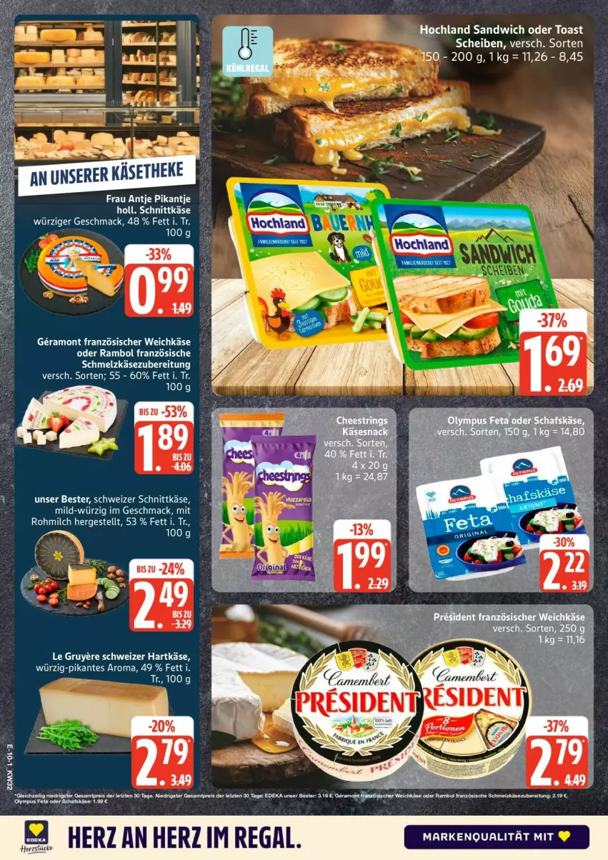 Aktueller Prospekt Edeka - Prospekte - von 03.08 bis 08.08.2026 - strona 11 - produkty: hochland, Käse, mac, milch, sandwich, Schmelzkäse, schmelzkäsezubereitung, schnittkäse, schweizer schnittkäse, Ti, toast
