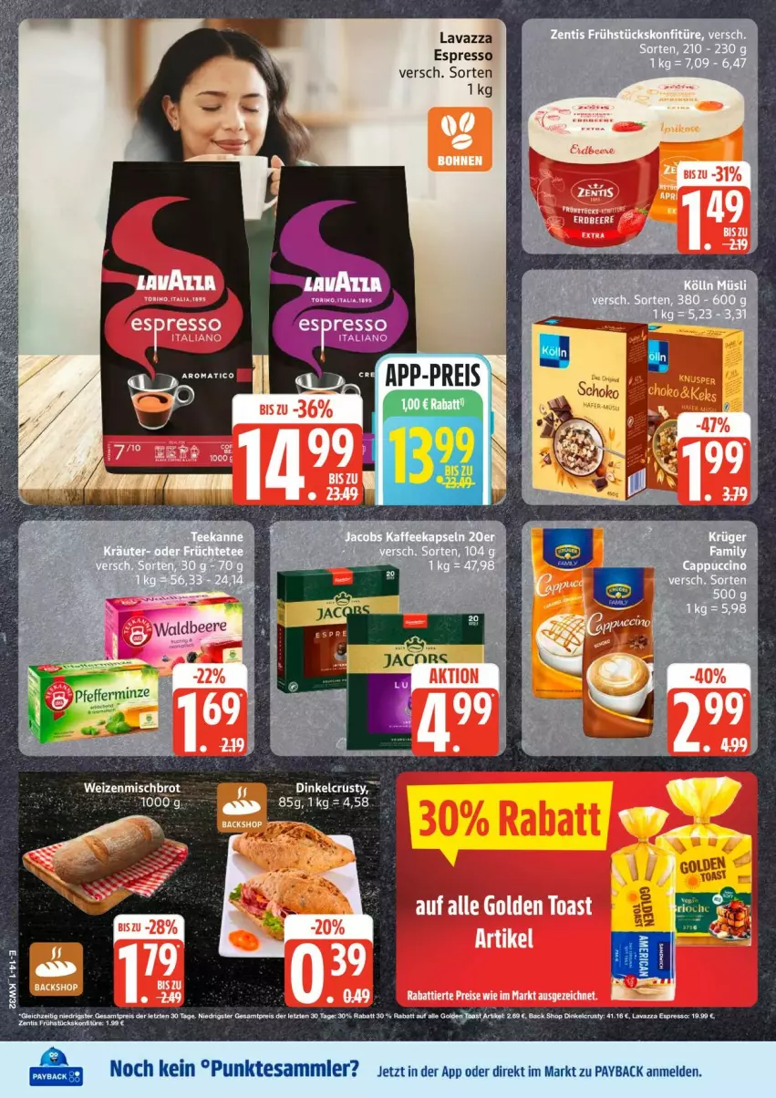 Aktueller Prospekt Edeka - Prospekte - von 03.08 bis 08.08.2026 - strona 17 - produkty: eis, espresso, lavazza, payback, reis, tesa, Ti, uhr, ZTE