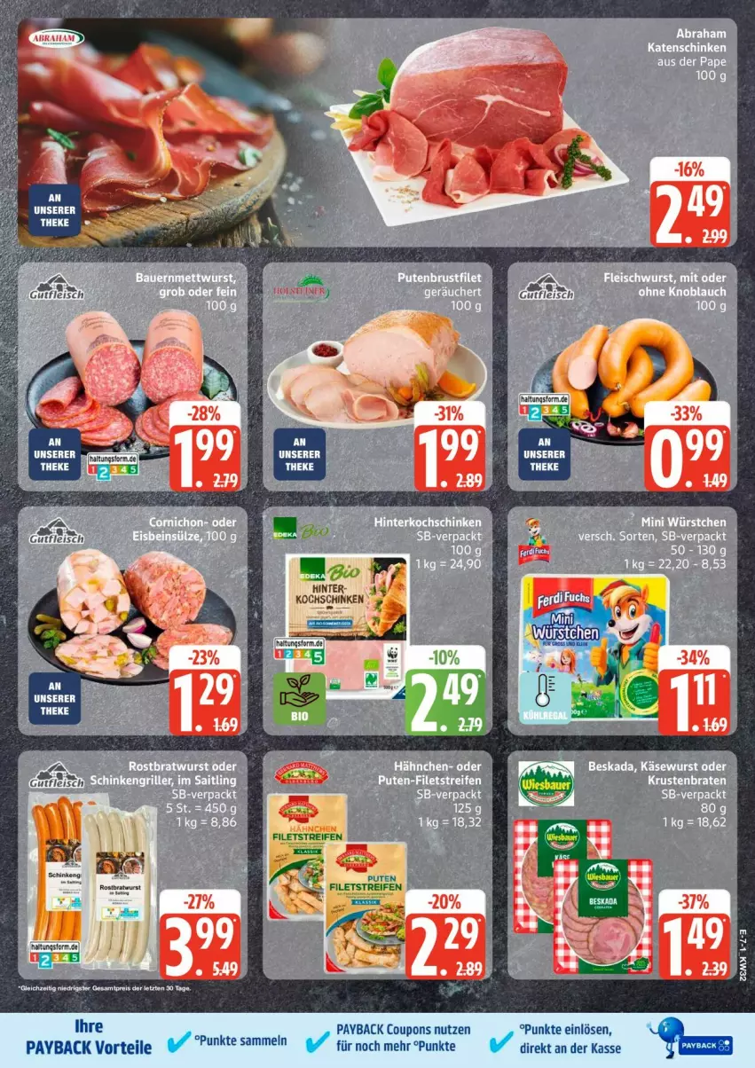 Aktueller Prospekt Edeka - Prospekte - von 03.08 bis 08.08.2026 - strona 8 - produkty: coupon, coupons, filet, filets, kochschinken, payback, pute, reifen, schinken