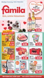 Gazetka promocyjna Famila - Prospekte - Gazetka - ważna od 17.02 do 17.02.2024 - strona 1 - produkty: akku, almighur, almighurt, angebot, angebote, bambus, Becher, beutel, braten, ehrmann, ehrmann almighurt, eis, elle, ente, flasche, hygienefilter, küche, Küchen, lachs, Lachsbraten, lillet, maggi, maggi fix, motorenöl, pils, Pink Lady, pizza, reis, saft, Schal, Schale, schwein, staubsauger, tafeläpfel, teller, Ti, wagner, wein, ZTE