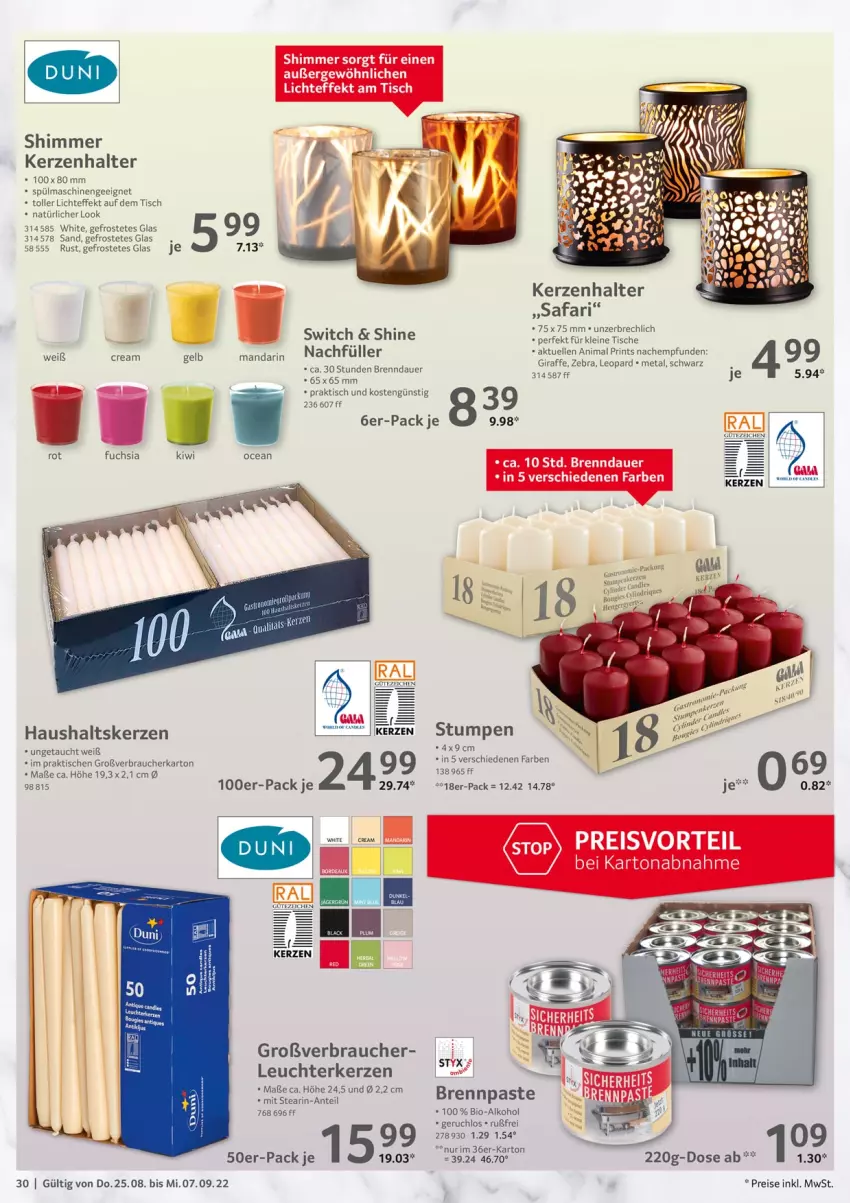 Aktueller Prospekt Selgros - Gastronomie - von 25.08 bis 07.09.2022 - strona 30 - produkty: alkohol, auer, bio, Brennpaste, eis, elle, kerze, Kerzenhalter, kiwi, leine, Leuchte, lion, Rauch, reis, spülmaschinen, tee, Ti, tisch