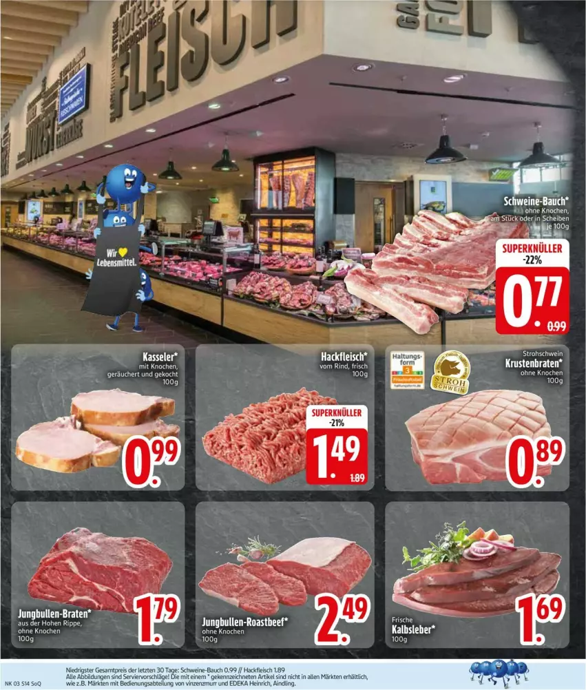 Aktueller Prospekt Edeka - Prospekte - von 12.01 bis 17.01.2026 - strona 16 - produkty: Abtei, Bau, deka, eis, fleisch, hackfleisch, Kalbsleber, reis, rind, schwein, schweine, schweine-bauch, Ti, wein, weine, ZTE
