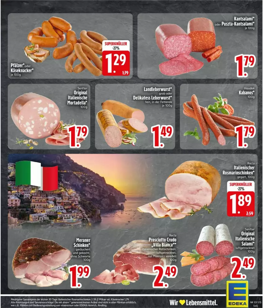 Aktueller Prospekt Edeka - Prospekte - von 12.01 bis 17.01.2026 - strona 17 - produkty: dell, eier, eis, gin, kabanos, Käse, knacker, lebensmittel, mortadella, reis, rosmarin, salami, schinken, senf, ZTE