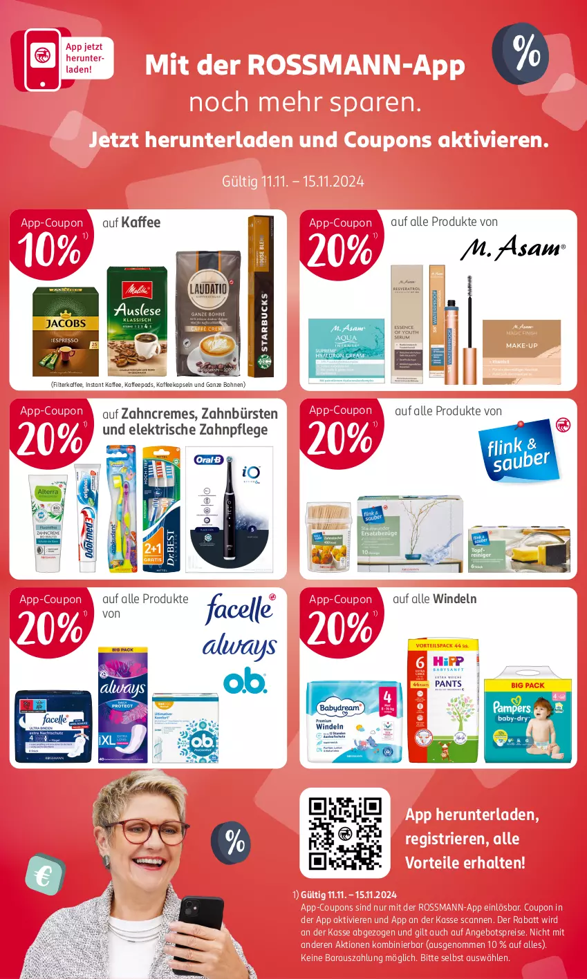 Aktueller Prospekt Rossmann - Prospekte - von 11.11 bis 15.11.2024 - strona 16 - produkty: angebot, angebotspreis, bohne, bohnen, bürste, bürsten, coupon, coupons, creme, eis, filterkaffee, kaffee, kaffeekapseln, kaffeepads, reis, Ti, windeln, zahnbürste, zahnbürsten, zahncreme