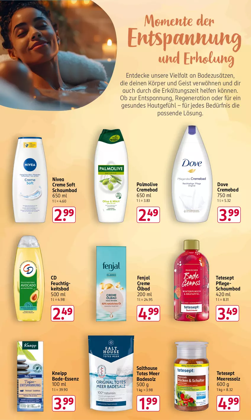 Aktueller Prospekt Rossmann - Prospekte - von 11.11 bis 15.11.2024 - strona 18 - produkty: Bad, creme, decke, dove, eis, ente, Erkältungs, kneipp, nivea, olive, palmolive, salz, schaumbad, Ti