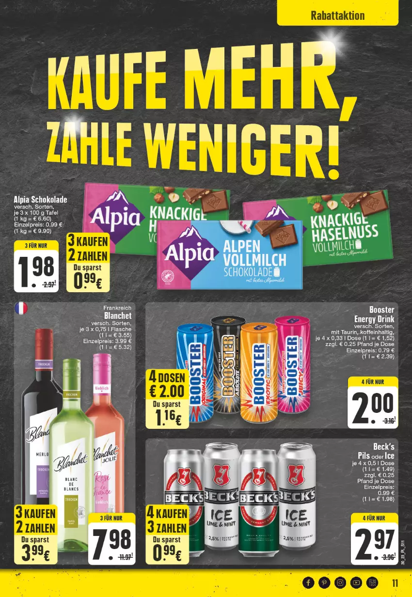 Aktueller Prospekt E Center - Angebote der Woche - von 24.07 bis 29.07.2023 - strona 11 - produkty: alpia, eis, flasche, pils, reis, schoko, schokolade, Ti