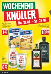 Gazetka promocyjna E Center - Angebote der Woche - Gazetka - ważna od 29.07 do 29.07.2023 - strona 22 - produkty: angebot, aprikose, aprikosen, Becher, beutel, bratwurst, butter, eis, flasche, Germ, gin, ginger, gurke, gurken, jägermeister, Käse, Kocher, kräuter, kräuterlikör, likör, Meister, milch, milram, Müller, Nackensteak, nackensteaks, pute, putensteaks, reis, rostbratwurst, salat, Salatgurke, salatgurken, schwein, schweine, schweinenacken, steak, steaks, Sylter, wein, weine, wurst, ZTE, zucker