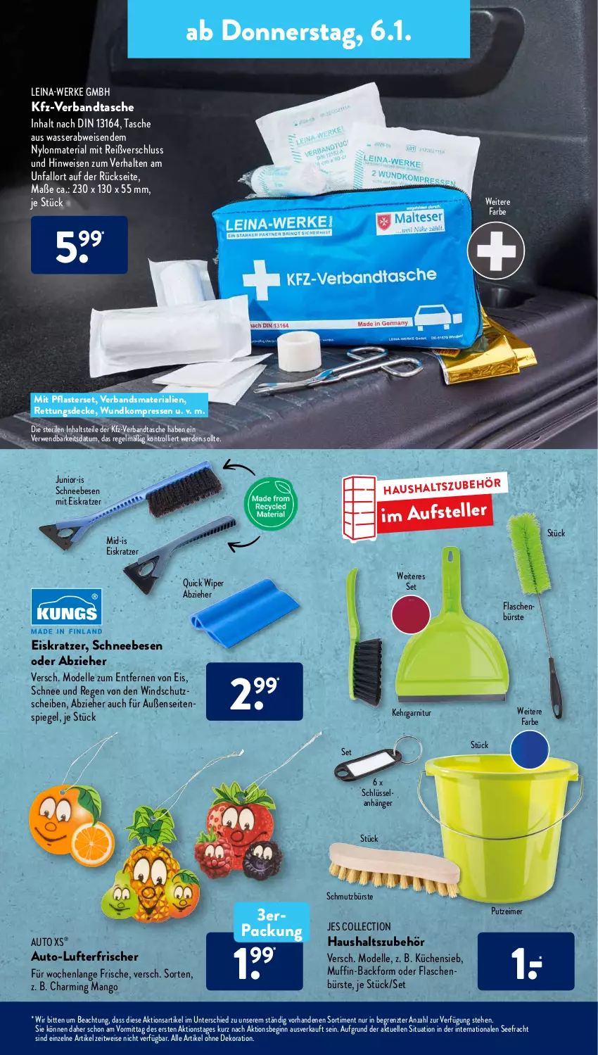 Aktueller Prospekt AldiSud - ALDI Aktuell - von 03.01 bis 08.01.2022 - strona 19 - produkty: alle artikel ohne dekoration, Anhänger, auto, Backform, bürste, decke, dekoration, dell, eimer, eis, Eiskratzer, elle, erde, flasche, garnitur, gin, Kehrgarnitur, kleid, Kleidung, küche, Küchen, lufterfrischer, mango, Mode, Muffin, ndk, pflaster, Ria, rwe, Schneebesen, spiegel, Tasche, teller, Ti, trolli, wasser, Windschutz, ZTE