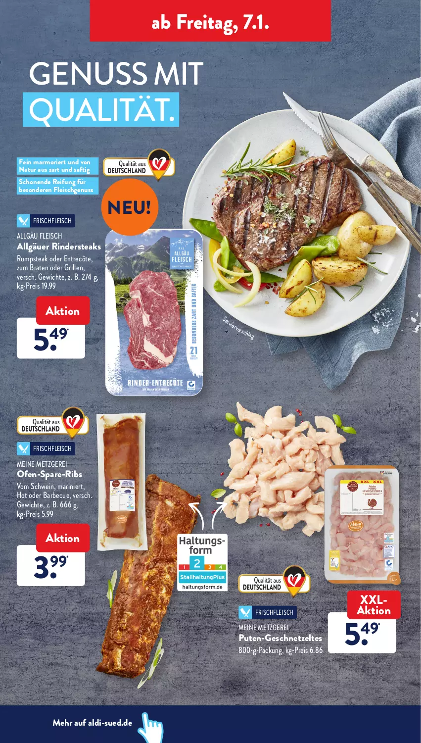 Aktueller Prospekt AldiSud - ALDI Aktuell - von 03.01 bis 08.01.2022 - strona 24 - produkty: aldi, barbecue, bier, braten, eis, entrecôte, fleisch, geschnetzeltes, grill, LG, natur, nuss, Ofen, pute, reis, rind, rinder, Rindersteak, rum, rumpsteak, saft, schwein, steak, steaks, Ti, wein, Zelt